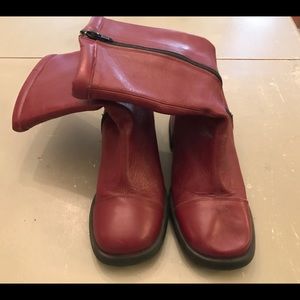 Red Fluevog boots. Size 6 or 6.5